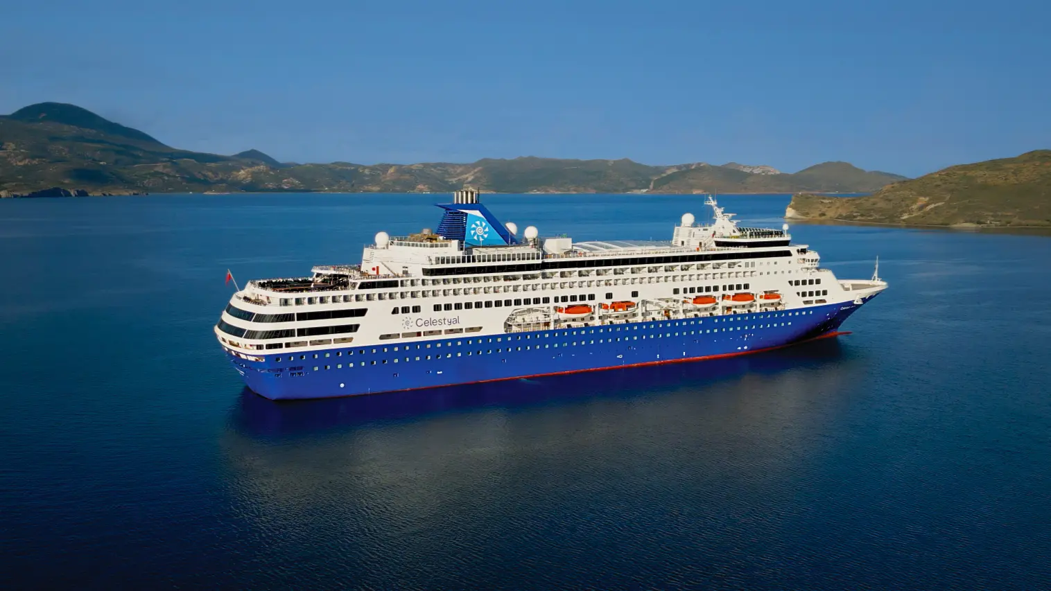 Celestyal Journey cruise ship sailing the Greek Islands